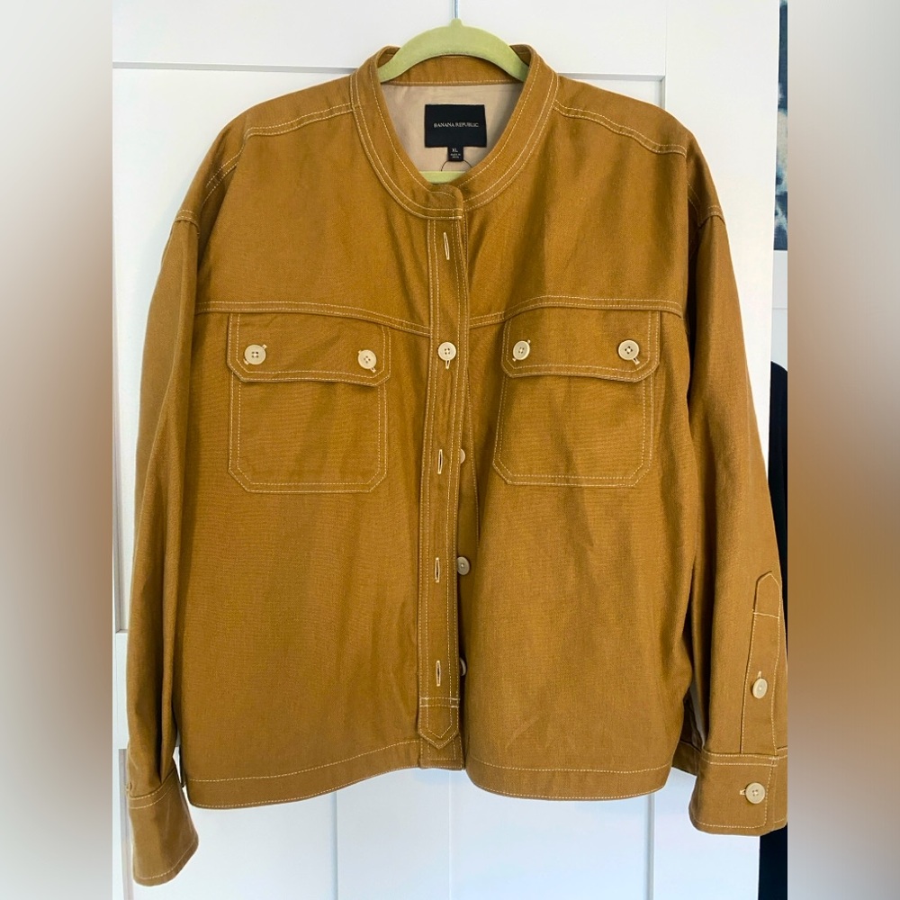 Banana Republic Collarless Shirt Jacket